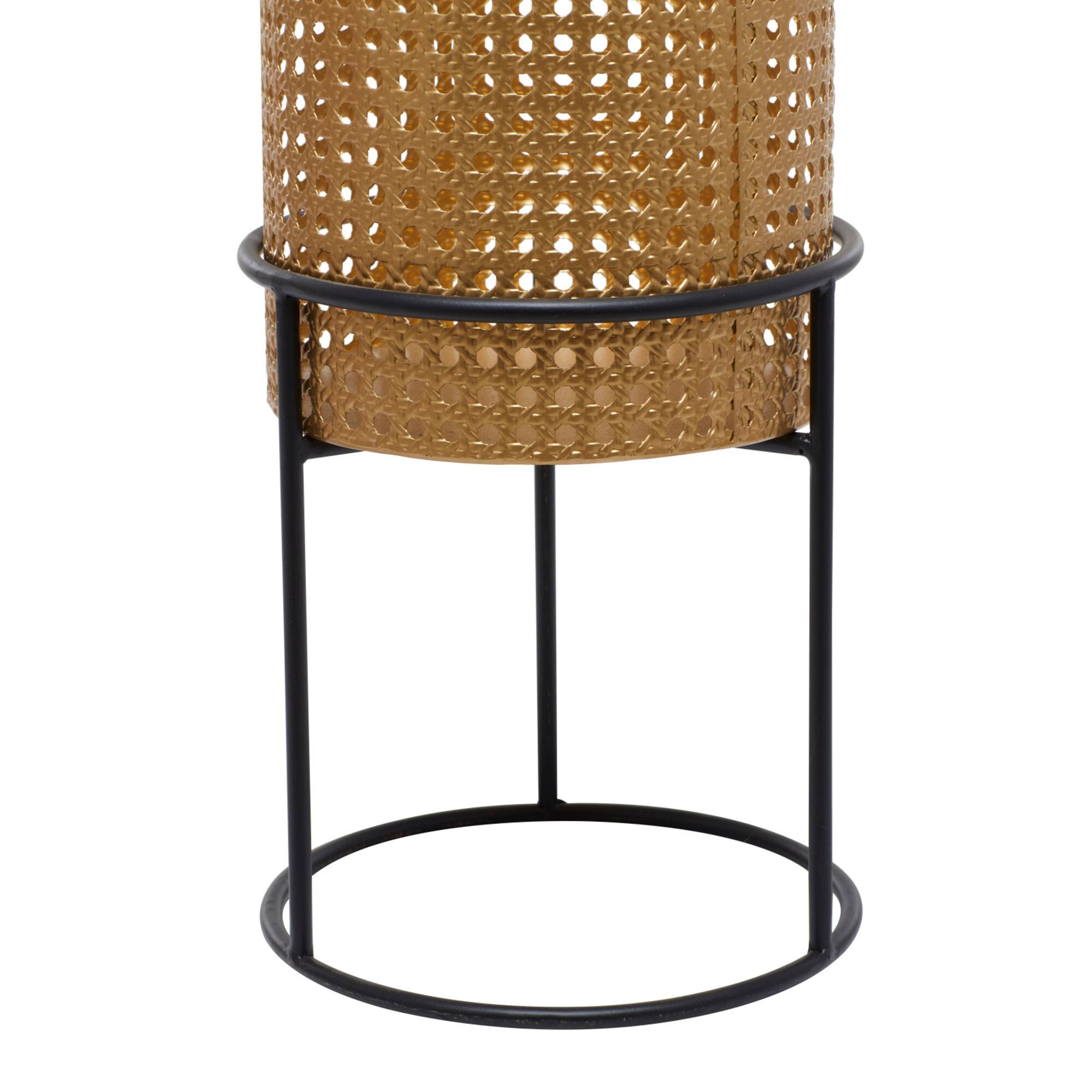 Set of 3 Gold Iron Contemporary Planter, 23" x 13" x 13"